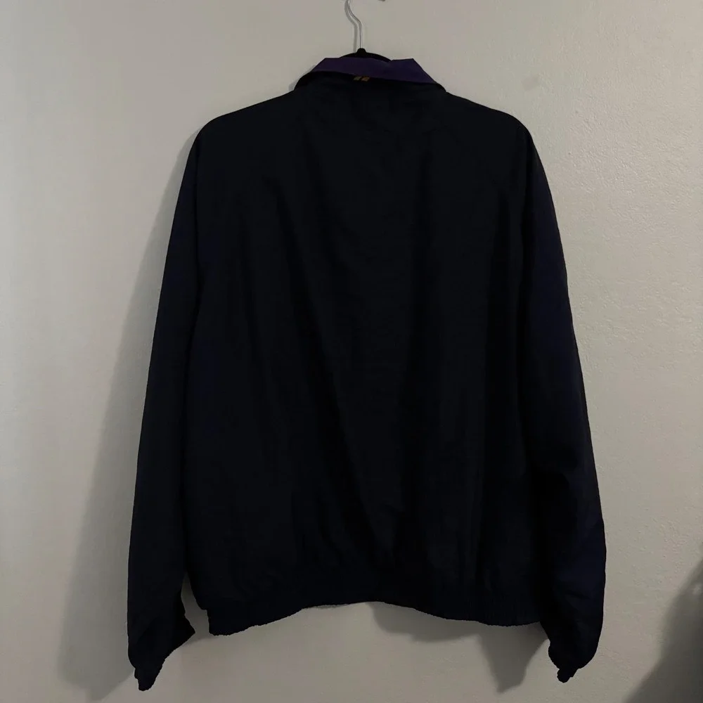 Vtg 90s Reebok Windbreaker Jacket Navy Purple Gold Colorblock Men Large‎ L